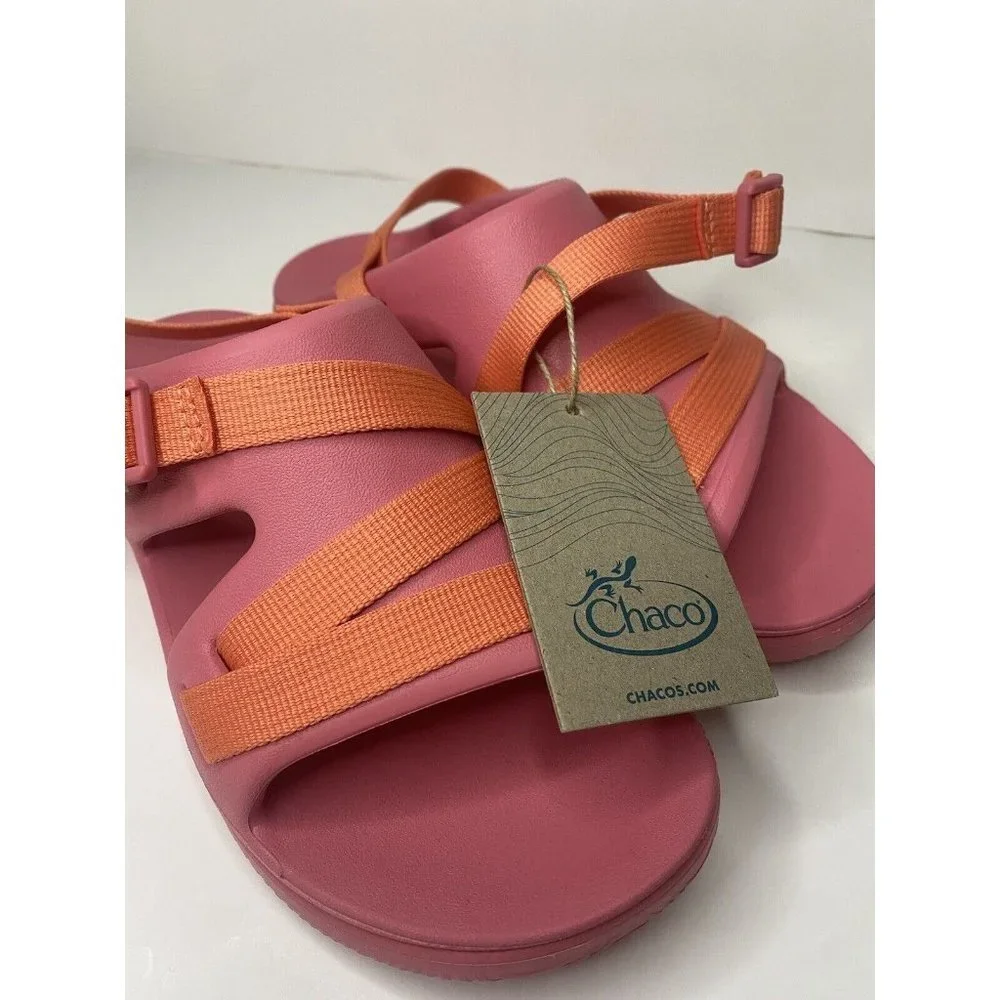 Chaco Kids Chillos Sport Beach Sandals‎ Rose Pink Orange 5